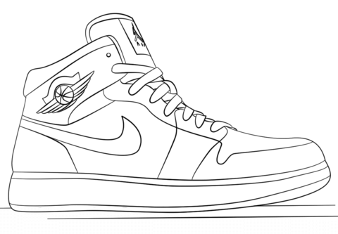 Nike Jordan Sneakers Coloring Page